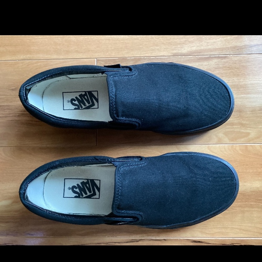 Black slip on Vans